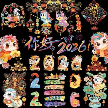 新年裝飾✨2026馬年新年春節元旦過年裝飾玻璃門窗花貼紙靜電免膠商鋪喬遷✨120