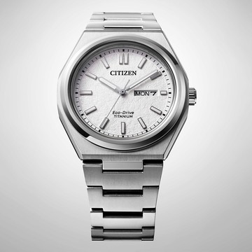 CITIZEN 星辰 新鈦度限量款 光動能商務時尚腕錶/白/39.5mm/AW0130-85A