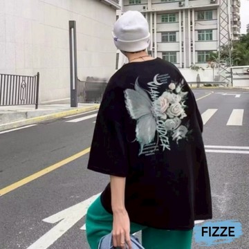 潮流印花短袖上衣 短袖上衣 圓領T恤 寬鬆百搭半袖上衣 潮流情侶百搭 短袖T恤 ATJT324【FIZZE】