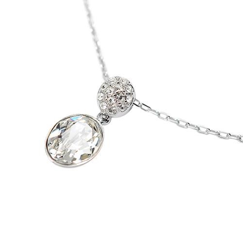 SWAROVSKI 施華洛世奇VANITA璀璨橢圓水晶銀色項鍊5035876推薦| (舊