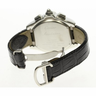 ☆良品【CARTIER】カルティエ ロードスターXL クロノグラフ 革