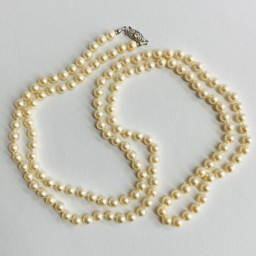 貝殼珍珠 2Way 全結長項鍊 / 6.5mm 約103cm / 奶油雙色 / R / made in japan