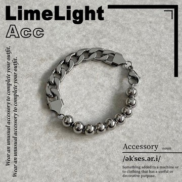 ☆LimeLight☆ 珠珠 / 拼接 / 古巴手鍊 / 鈦鋼 / 手鍊 / 17CM & 19CM