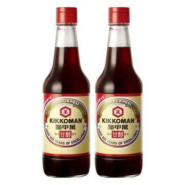 KIKKOMAN 龜甲萬 純釀造甘醇醬油 傳統釀造技術 提升菜餚鮮味  500ml  2瓶
