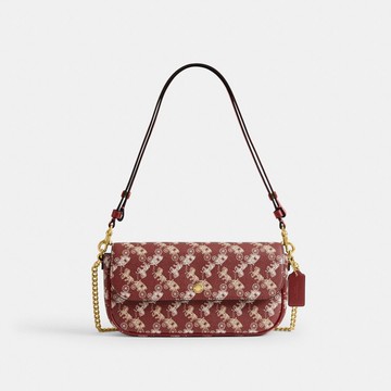 BROOK 馬車圖案印花 翻蓋鏈帶包