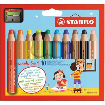 STABILO 高級美術精品woody 3 in 1系列 10色 粉蠟筆*880/10-2
