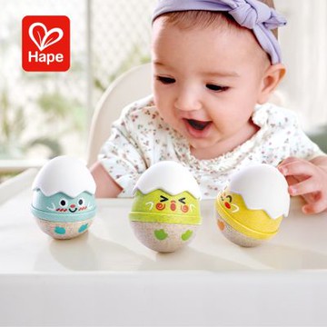 德國Hape 不倒翁蛋殼搖鈴