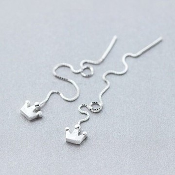 925純銀耳環耳飾-精緻小巧皇冠造型母親節生日情人節禮物女飾品73dq52【獨家進口】【米蘭精品】