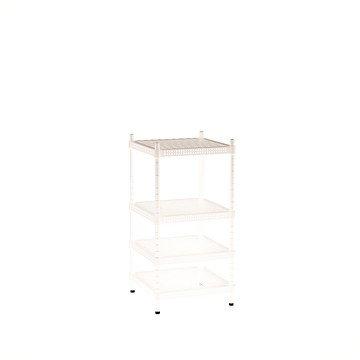 [客尊屋]粗管/沖孔/45x45x90hcm 白騎士沖孔 四層架白騎士