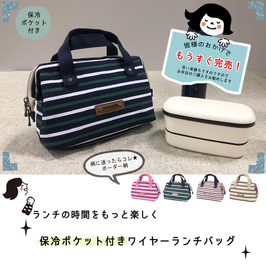 ランチバッグ／保冷／保温／お弁当／保冷バッグ／かわいい／ボーダー