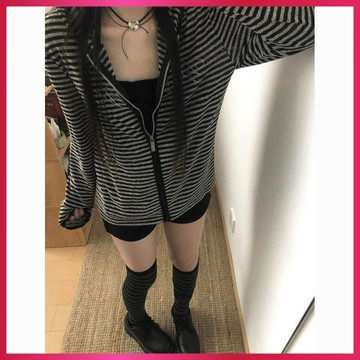『ATC』秋季薄外套女韓系復古小衆紋連帽開衫衛衣女2026早秋新款薄款拉鍊上衣外套