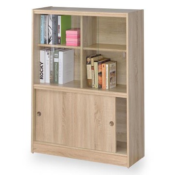 時尚屋 [RC8]格納3x4尺玻璃滑門式書櫃RC8-C08-1免組裝/免運費/書櫃