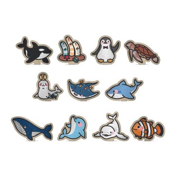 海洋小夥伴 悄悄話拼圖卡片 交換禮物  海洋動物  收藏品 療育