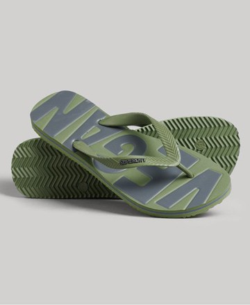 Superdry Men's Men's Vintage Vegan Classic Flip Flops Green / Olive Khaki - Size: S