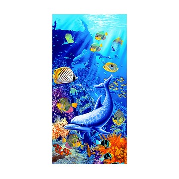 Friyu 印花速乾吸水游泳浴巾 加大尺寸 70x140cm 不掉絮 戶外游泳沙灘巾 瑜伽健身運動毛巾 泳巾
