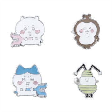 日本 Chiikawa 吉伊卡哇 耳環四件組-吉伊卡哇 & 小八貓(耳夾款) (JN2138)
