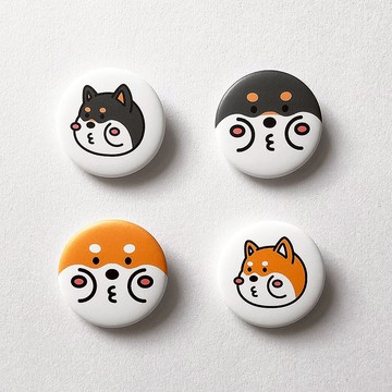 cheeky cheeky 厚柴 柴犬 黑柴 狗狗 可愛 圓型 徽章 / 別針