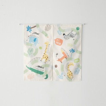 動物數字抗菌短門簾 90X90cm