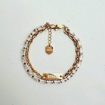 Wonder神奇鋯石熔金雙鍊手環