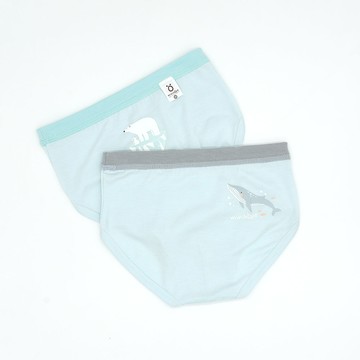 minihope美好的親子生活-沉靜海洋男童三角褲(2件組A)