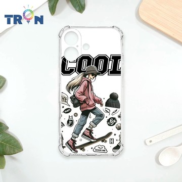 TRON IPhone 16 雜誌風潮流女孩 四角防摔 軟殼 手機殼