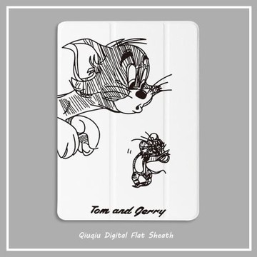 卡通貓和老鼠2020新款pro11保護套帶筆槽平板10.2/10.5寸氣囊殼18/19ipad air4/3/2/1三折式5/6蘋果9.7迷你54