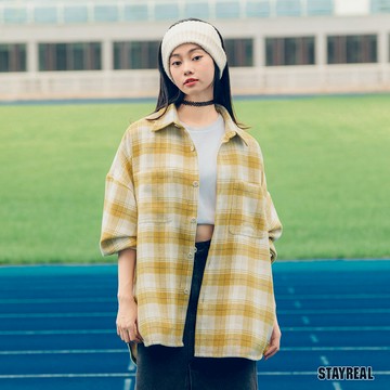 STAYREAL REAL襯衫外套 - 芥黃