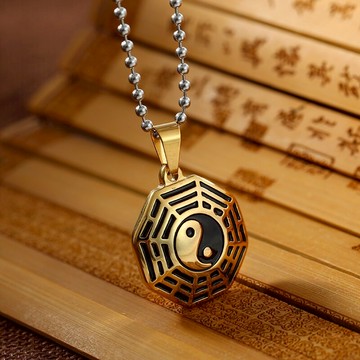 開光結緣太極陰陽魚八卦男女士項鏈吊墜風水鎮宅護身符保平安掛件1入