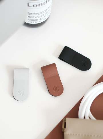 OneMore 品牌訂製皮革磁吸束線帶 兩入組