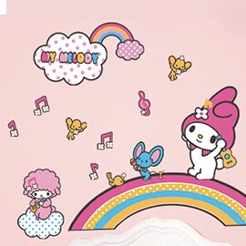 【精美圓筒包裝】WallFree 窩自在 DIY 無痕創意牆貼/壁貼-美樂蒂烏克麗麗 三麗鷗