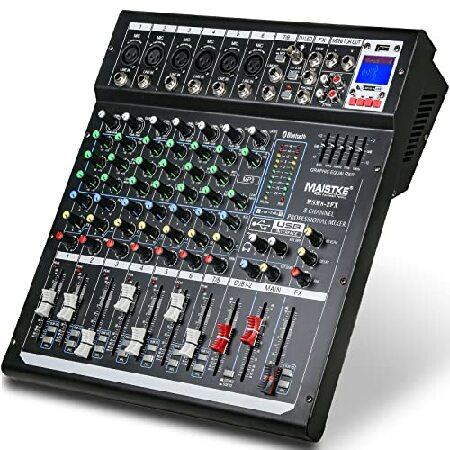 Audio Mixer Channel, Sounds Mixer for Streaming. Professional DJ Board Console 8-Channel Mic, Usb Audio Interface and 48V Phantom Power Mixer, DJ Stud