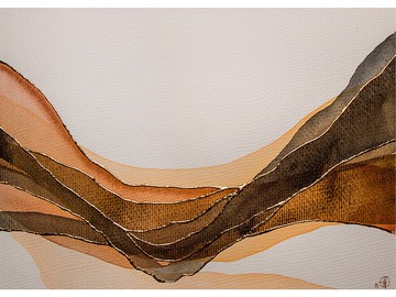 大峽谷繪畫 Arizona Rocky Original Art 抽像水彩畫