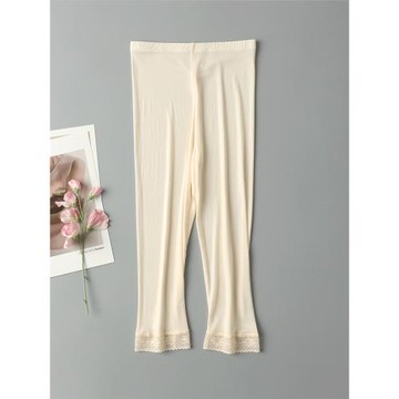 100%桑蠶絲防走光打底褲七分褲 針織真絲內搭舒適安全褲 大碼寬松