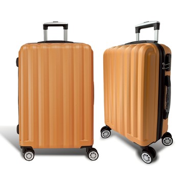 【Alldma鷗德馬】28吋ABS拉鏈行李福利箱K1-焦糖橘(贈B2束帶)