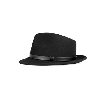 冬季新品禮帽暗黑復古黑色百搭純羊毛爵士帽高品質大頭圍帽子男士