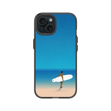 iPhone 15 Clear 酷墨灰 - 花生騷 WasangShow - 沙灘衝浪人