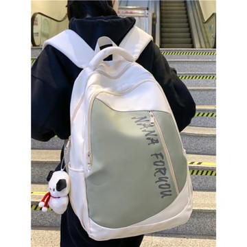 背包女初中生韓版印花撞色大容量高中生書包日系原宿大學生雙肩包