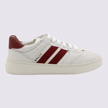 Bally White And Red Leather Sneakers