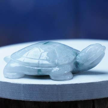 【吉祥‧長壽】飄花翡翠烏龜 | 天然緬甸A貨翡翠 | 送禮