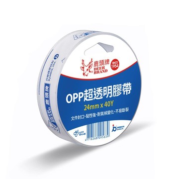 【四維】鹿頭牌 OPP超透明膠帶 24mm X 40Y 12捲/盒 PPS7