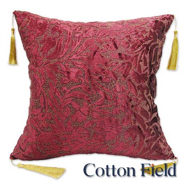 棉花田艾菲刺繡植絨抱枕-紅(65x65cm)