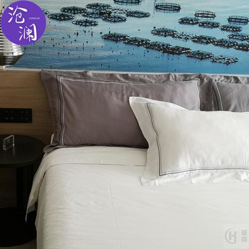 枕套 加大 50*90cm 全棉枕頭套 60支貢緞 純色枕套 酒店專用 加大 乳膠枕刺繡邊 大號枕套