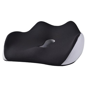 YUNMI 記憶棉坐墊/立體美臀坐墊/痔瘡坐墊/減壓椅墊/孕婦座墊/辦公室椅背墊/汽車坐墊 居家/辦公 新版  黑色  45 x 36 x 13cm