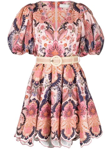 Zimmermann `Laurel` Embroidered Mini Dress