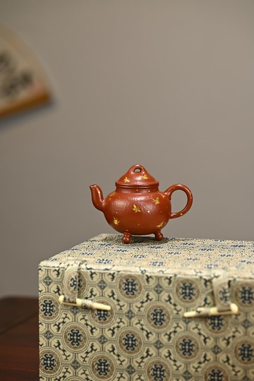 三足明爐 全手工 大拍陶手雷罡作品 師承范偉群 容量110cc/朱泥