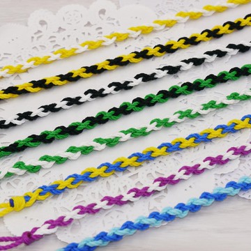 噗妃糖-純手工編織 幸運手環 衝浪腳環 腳繩W(棉線四股編織)