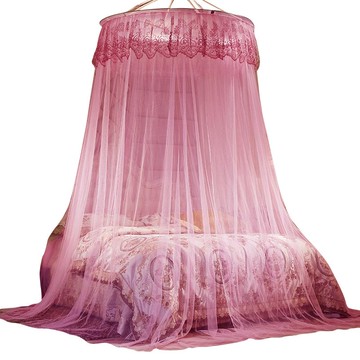 南極人吊頂圓頂公主風蚊帳家用免安裝2.0米床1.5m1.8雙人吸頂紋賬