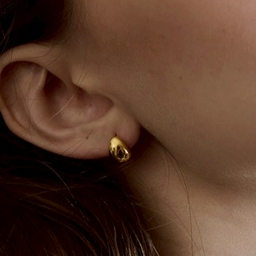 LESIS｜Gold Drop 水滴弧面耳環