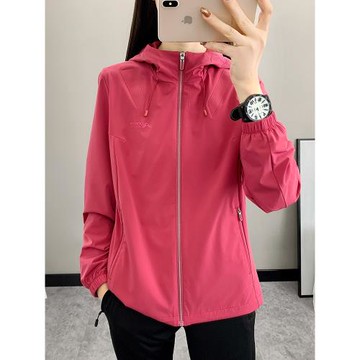 2025新款網襯沖鋒衣女防風透氣連帽運動風衣戶外徒步登山春秋外套