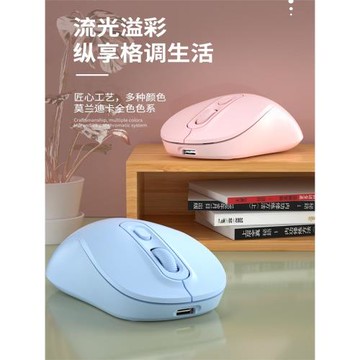 莫蘭迪色系迷你無線鼠標充電筆記本臺式電腦通用靜音商務辦公便攜